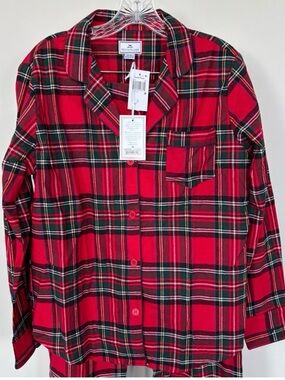 Petite plume Red Plaid flannel pajama set